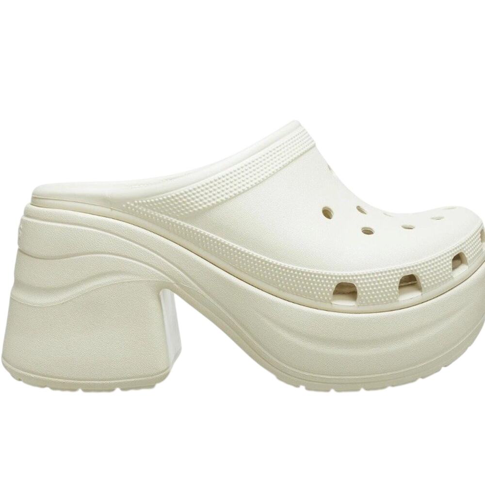 Crocs Siren Clog Platform Heels Bone White Womens Size 12 New